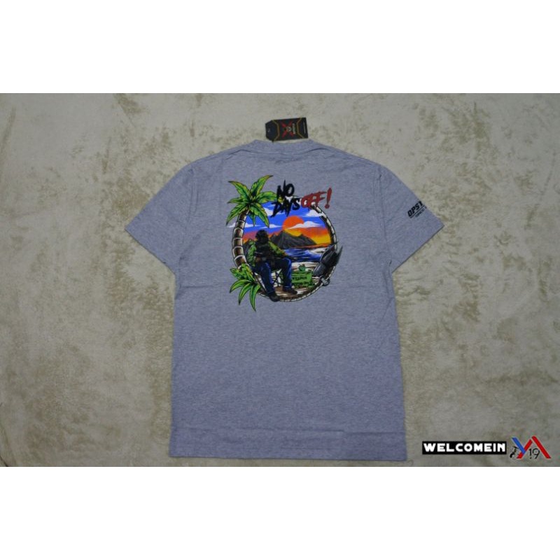 Kaos Premium Tactical No Days Off Pendek Abu-Abu / T-Shirt Cotton Combed Opsyle