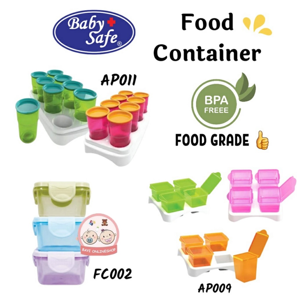 BABY SAFE Food Container AP009 / AP011 Babysafe Multifood Cubes Freezer Pot Wadah Makanan MPASI