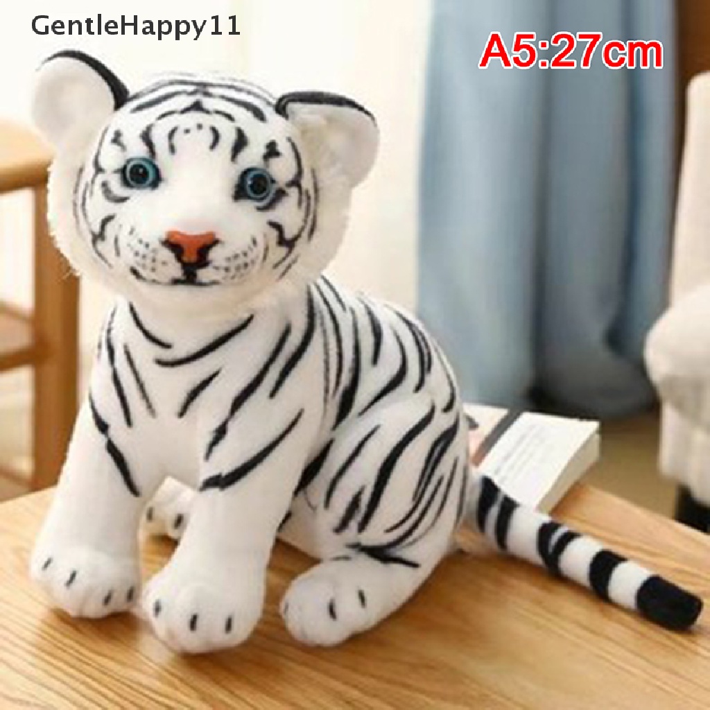 Gentlehappy 23-33 cm Cute lifelike Tiger Stuffed Animals White Tigers Mainan Mewah Real-life Wil id