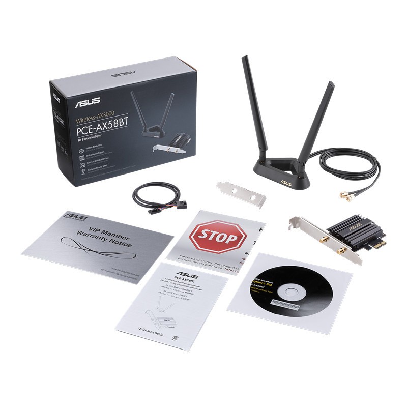 ASUS PCE AX58BT AX3000 DUAL BAND PCIe WIFI 6 ADAPTER + BLUETOOTH 5.0