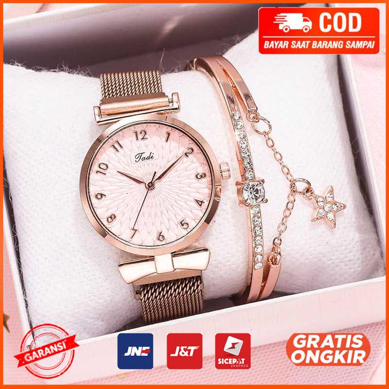 Jam Tangan Wanita Stainless Steel with Bracelet LV01