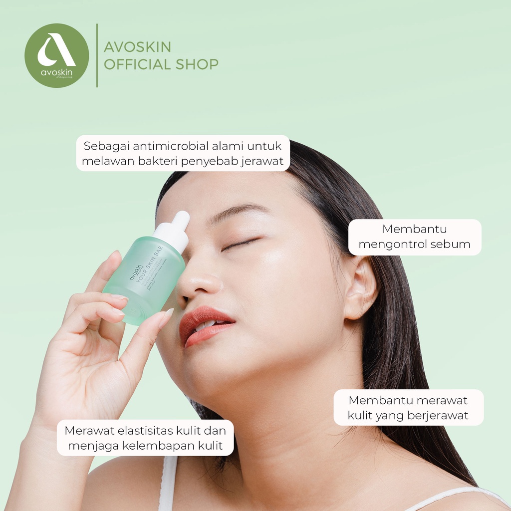 Avoskin Your Skin Bae Serum Tea Tree + Witch Hazel + Glycolic Acid + Rosemary (30ml) untuk Kulit Berjerawat