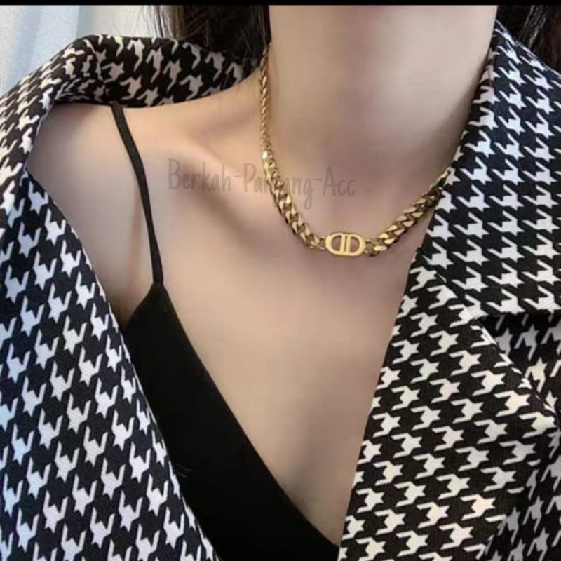 KALUNG TITANIUM D GOLD perhiasan super berkelas fashion korea anti karat dan anti luntur