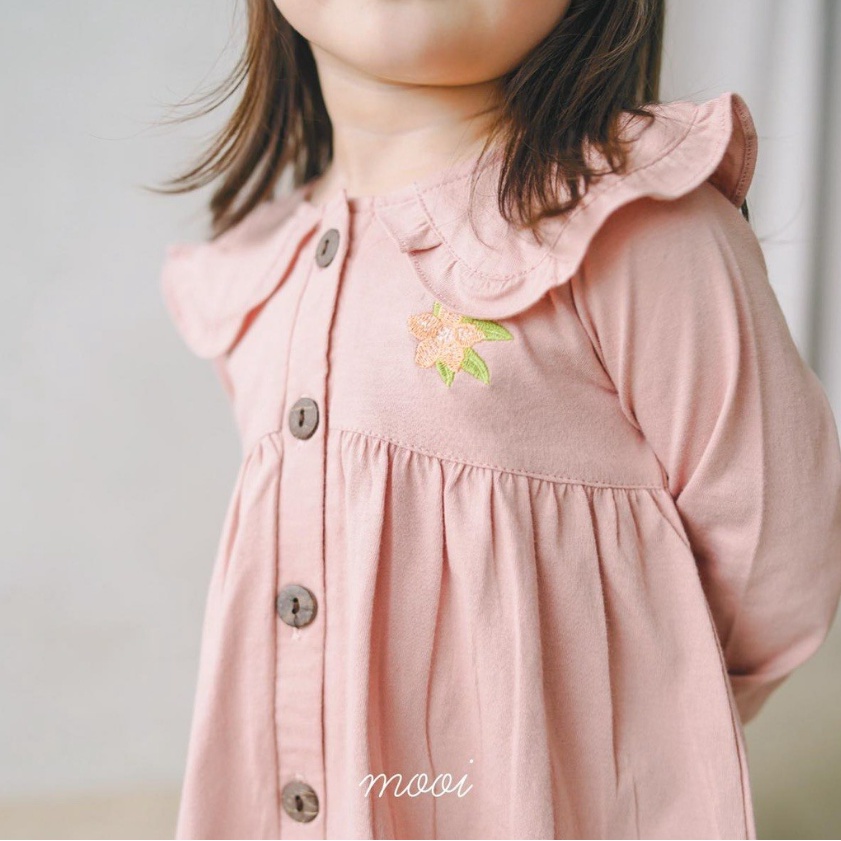 Mooi Sheena 8-12 Tahun Long Collar Dress Anak Perempuan CBKS