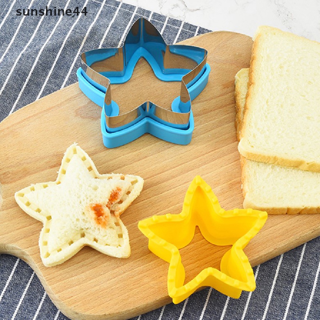 Sunshine 1Pc Cetakan Pemotong Sandwich / Biskuit / Cookies Bentuk Bervariasi Bahan Stainless Steel