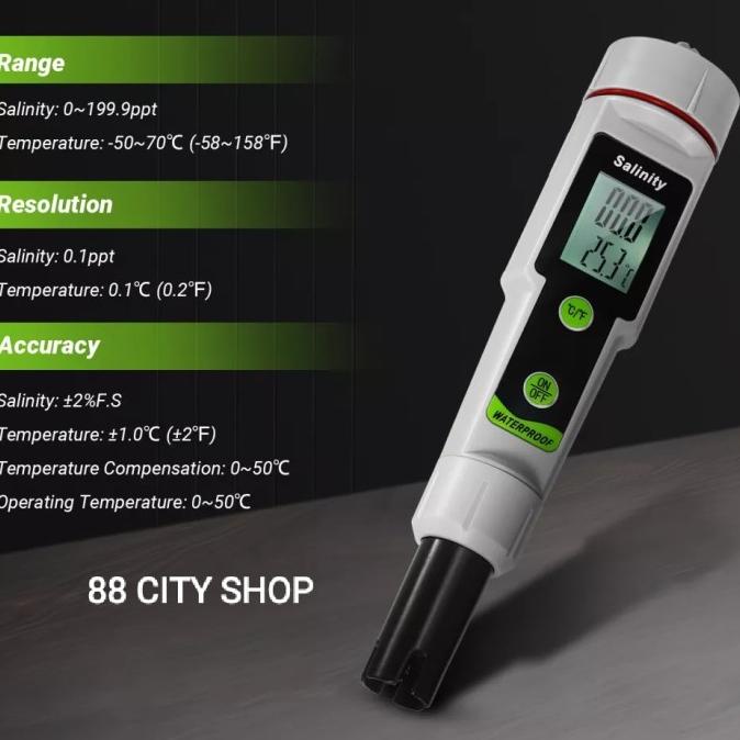 Water Quality Tester Salinity Meter Salinometer Salinitas Meter Tester