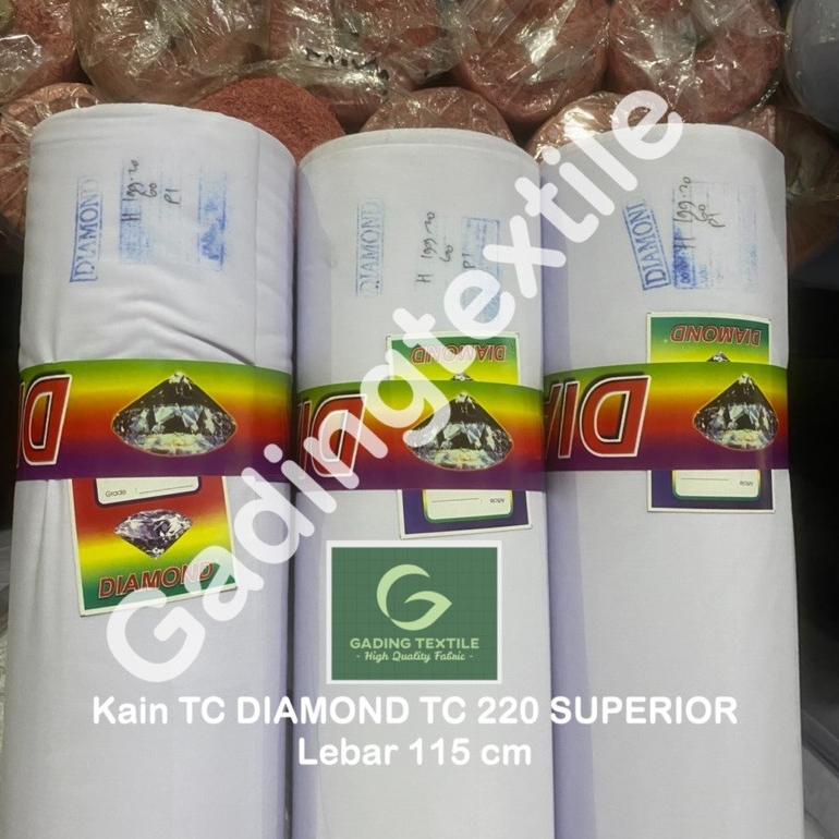 ㋿X KAIN KATUN JEPANG PUTIH TEBAL LEBAR 115 CM TC 220 DIAMOND BAJU SERAGAM JILBAB SPANDUK LUKIS PECEL