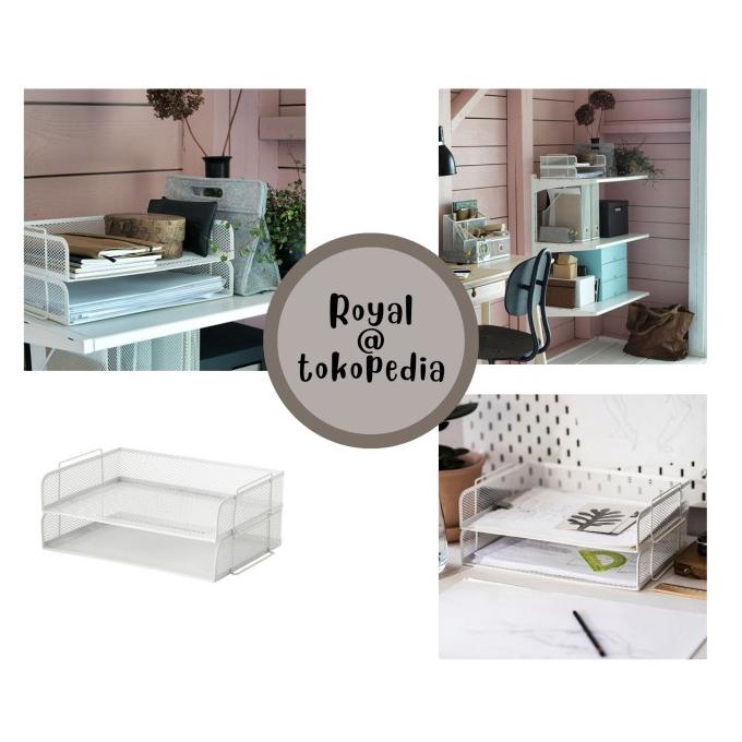 

IKDronjons Tempat Penyimpanan Surat File Kertas White Letter Tray
