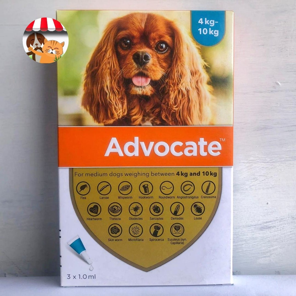 Advocate For Medium Dog Bb 4kg-10kg - Obat Kutu &amp; Cacing Anjing Per Tube