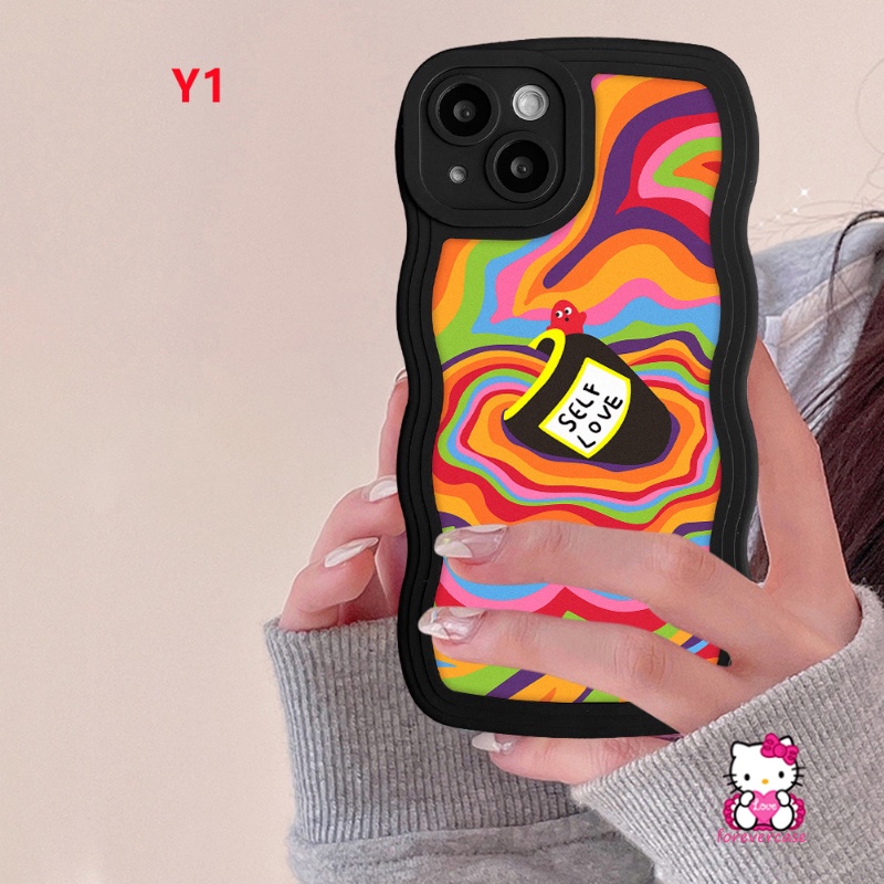 Soft Case Desain Cat Air Hati Warna-Warni Untuk OPPO A16 A12 A7 A5s A52 A96 A16s A54 A15s A72 A5 A76 A95 A57 A15 A77s A74 A1k A12E A35 A6 A3 A5 A16 A35 A6 A3 A5