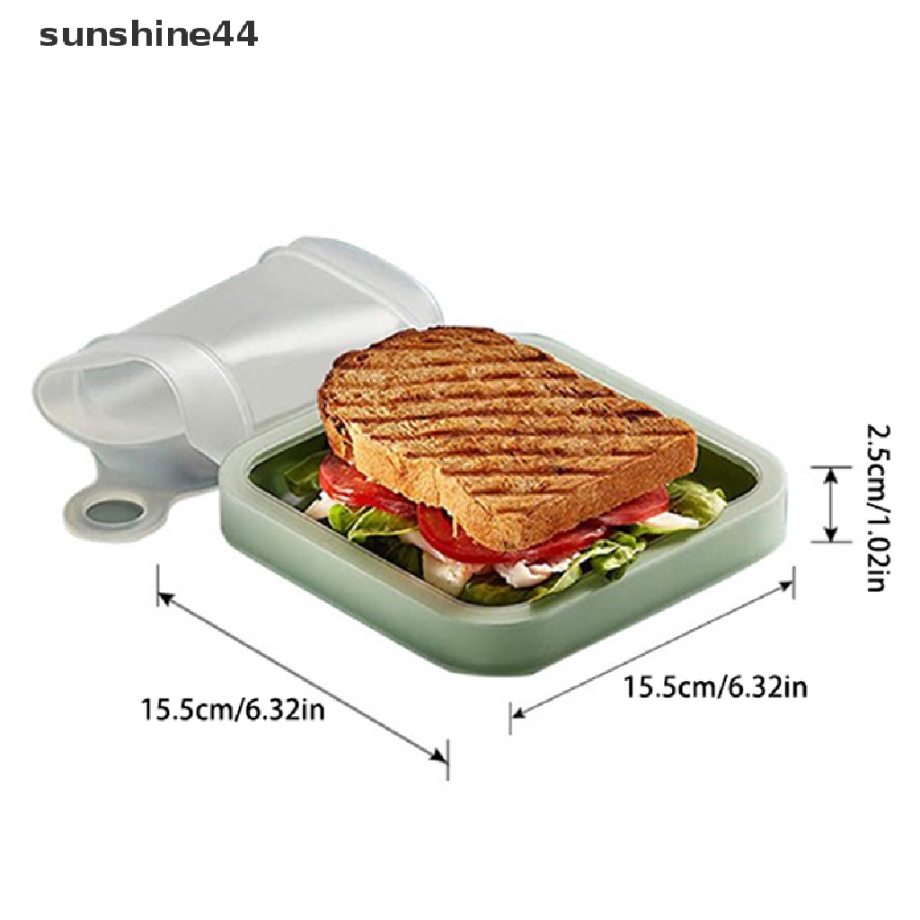 Sunshine Kotak Makan Siang / Bento Bahan Silikon Dengan Kait Untuk Anak Sekolah