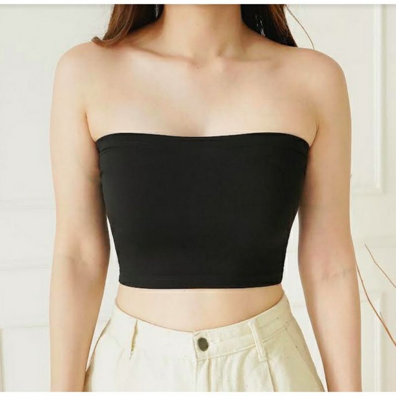 Tube Crop Top Kemben Pendek Wanita / Kemben Bra Pengangkat Payudara