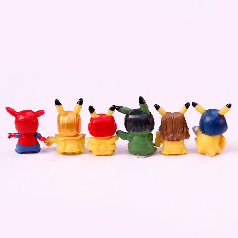 6pcs / Set Mainan Boneka Anime Pokemon TAKARA TOMY Pikachu Mini Untuk Hadiah Ulang Tahun Anak