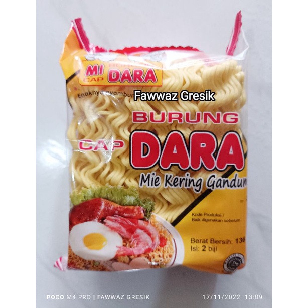 Mi Burung Dara Pipih Keriting Pipih Isi 2 Keping Biji / Mie Burung Dara