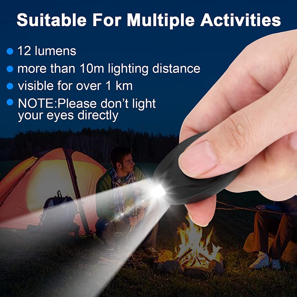 Gantungan Kunci Lampu Untuk Camping, Hiking LED Key Ring Light Torch Mini LED Keychain Senter Gantungan Kunci Senter LED Multicolor Key Ring Flashlight Emergency Keychain Light