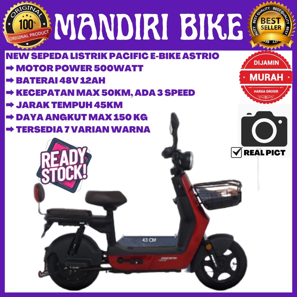 Jual New Sepeda Listrik Pacific E Bike Astrio Garansi Resmi Sepeda