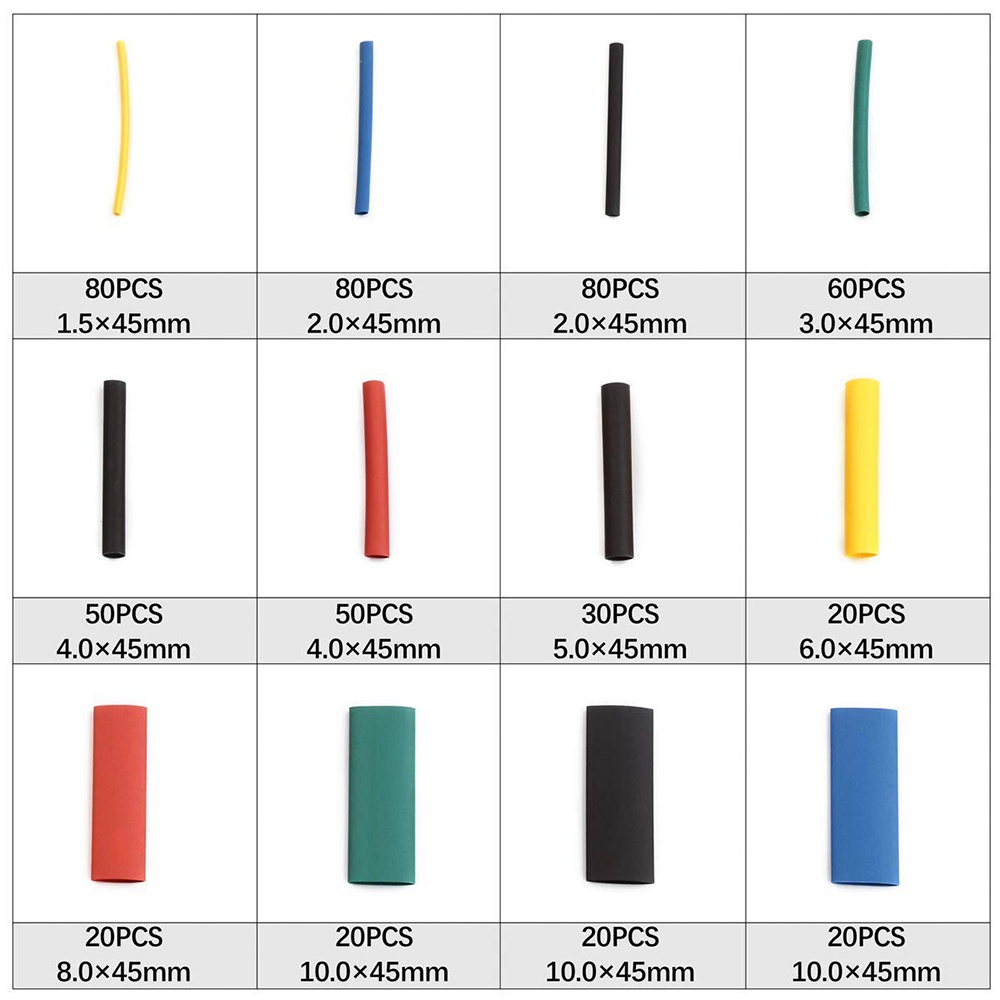 Isolasi Bakar  isolasi kabel seal tape kabel Praktis /Heat Shrink Tube isi 100 / 280/ 530/ 580 /  pcs Warna Warni Isolasi Bakar Selongsong Tube