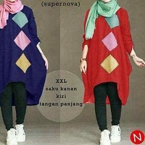 jumbo pinguin tunik,baju super jumbo,atasan,bumil,dress lengan panjang