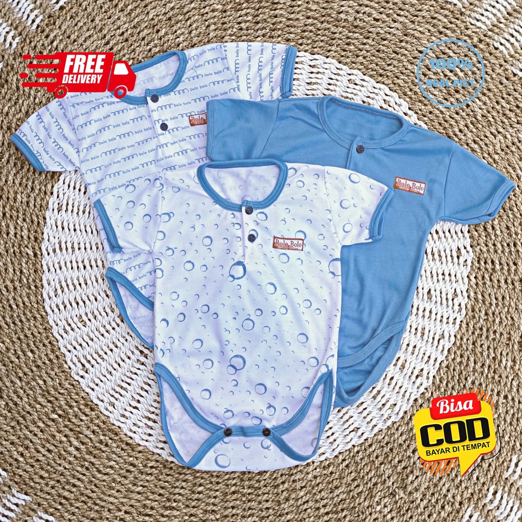 SALE 7.7 Serian Biru - 3 pcs Jumper Bayi BLUE SEA SERIES 0 sd 6 Bulan merk SNI Bolo - Bolo / Baju Bayi Jumper Serian Biru