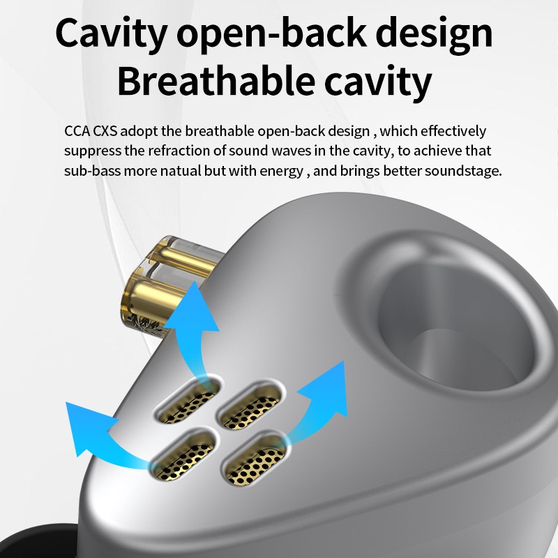 Cca CXS Earphone In Ear HiFi Bass Bahan Metal Aluminum Dengan Kabel Untuk Game / Musik