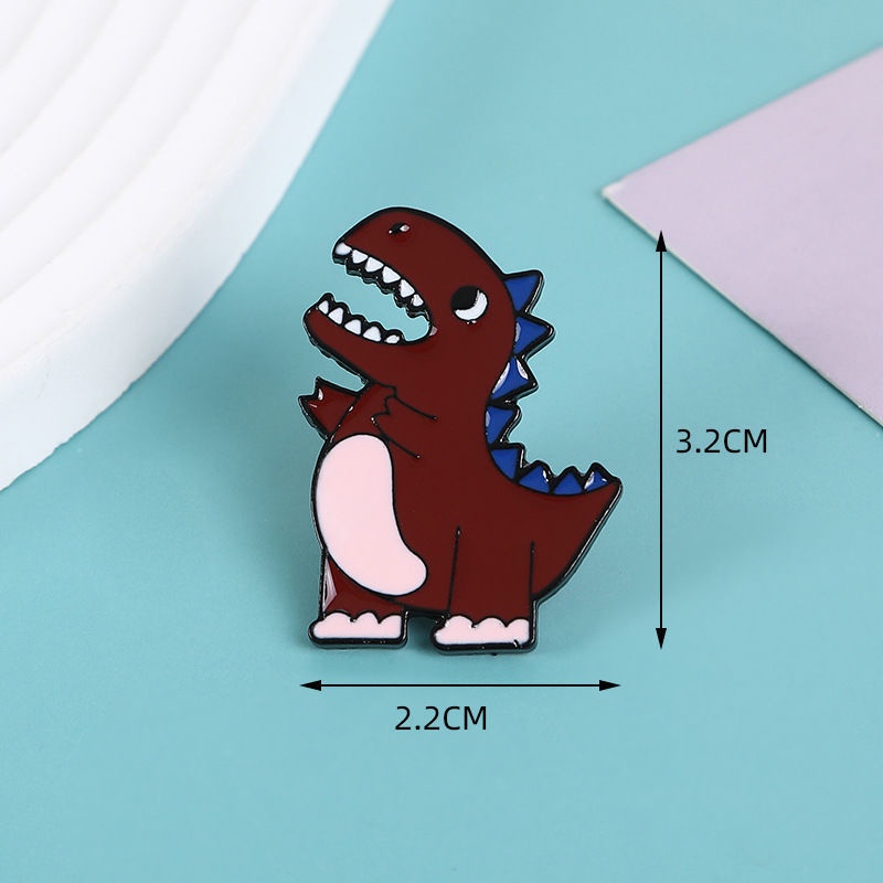 Bros Pin Enamel Desain Kartun Dinosaurus Untuk Anak