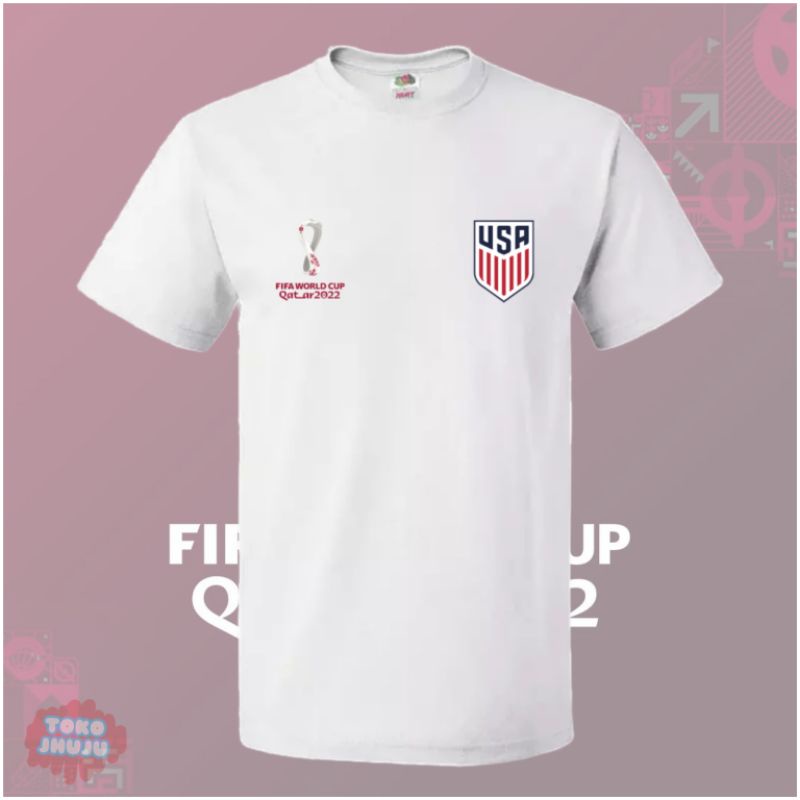 Baju Kaos Piala Dunia World Cup 2022 Team United States amerika DEPAN BELAKANG