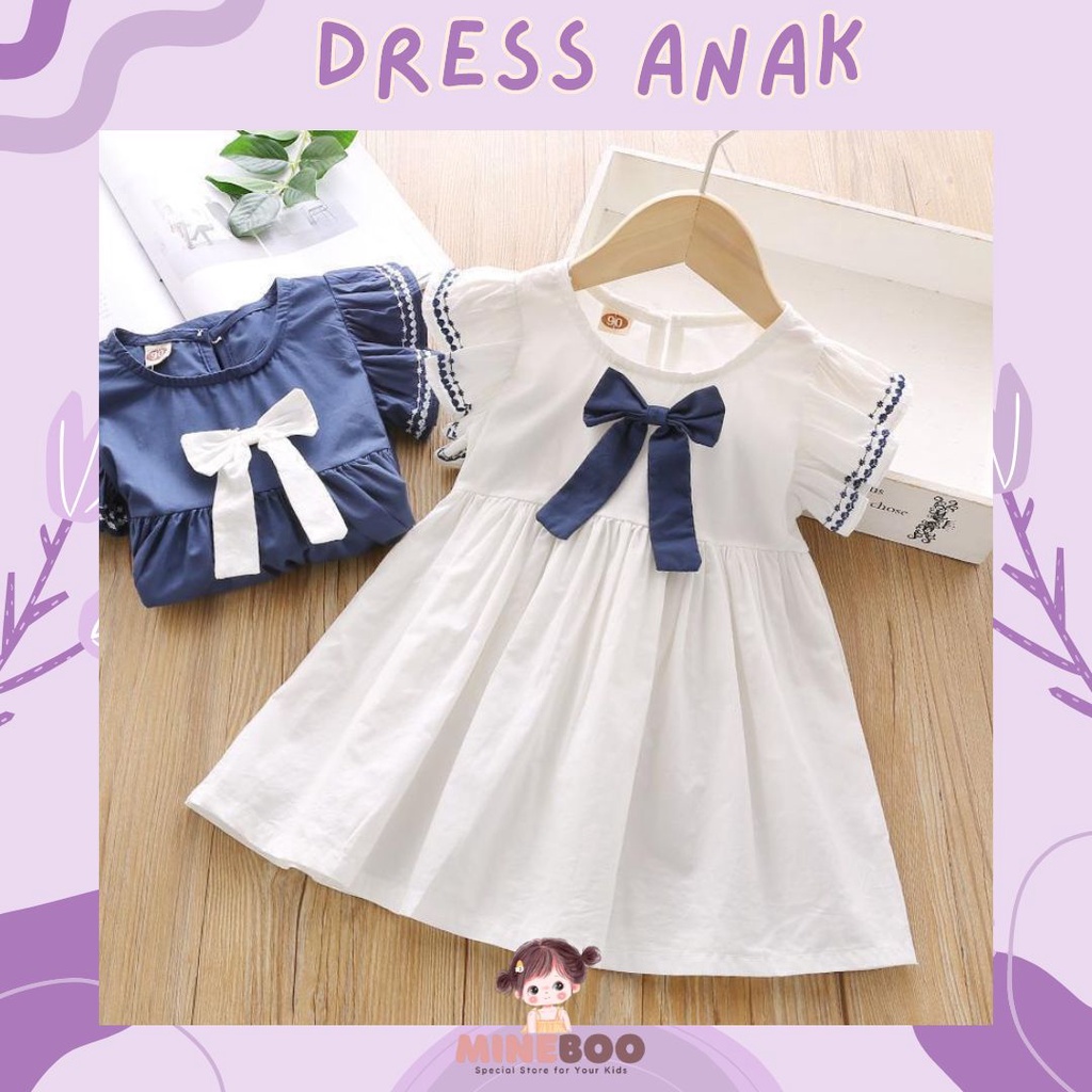 mineboo - CARLA RIBBON EBV 0-7tahun Dress anak/Bayi Perempuan Gaun bayi Rok Anak tipis Pakain anak perempuan cewek inport dress pesta