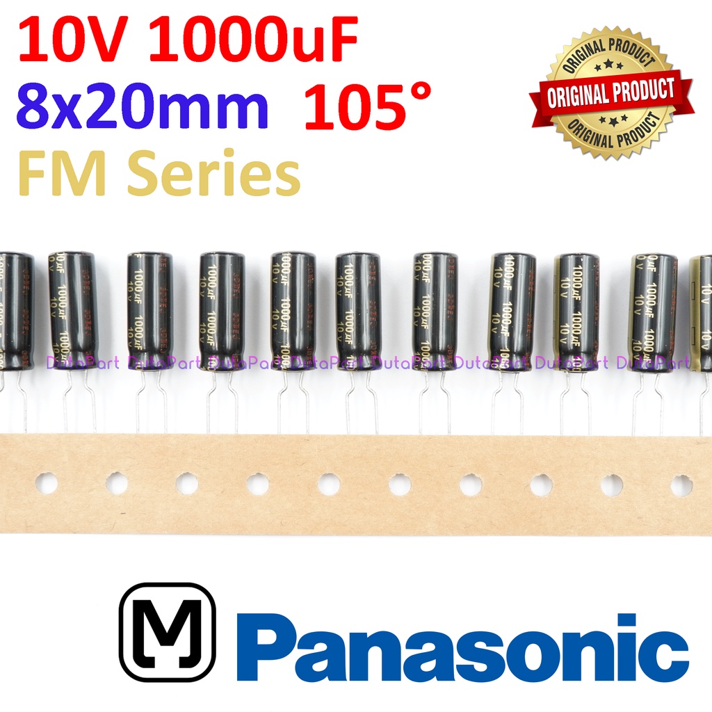 10V 1000uF ORIGINAL PANASONIC FM Series Kapasitor Capasitor Elko Elco