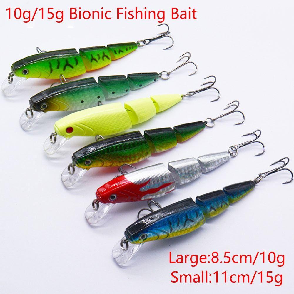 Top 8.5cm/10g Pemikat Pancing 2kait Mata Manusia Hidup Buatan 3segment Treble Hooks