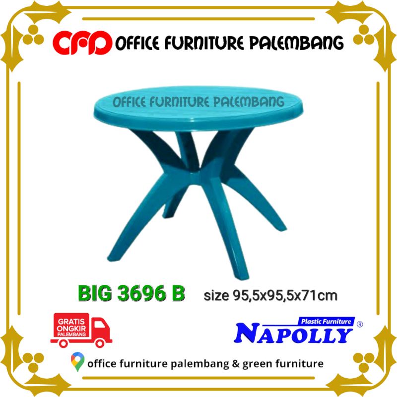 meja makan napolly BIG 3696 B meja plastik meja bulat meja kantin