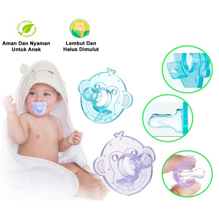 Empeng Bayi Clear Transparant - Dot Bahan Silikon - Dot Bayi Transparant - Dot Bayi Bulat - Dot Bening - Baby Pacifier