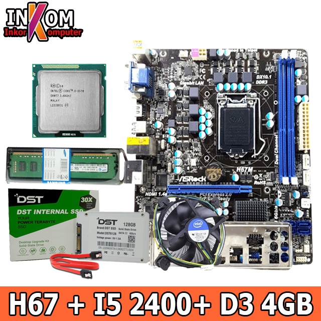 Motherboard Mainboard Mobo Intel LGA 1155 H67 + Processor i5 2400