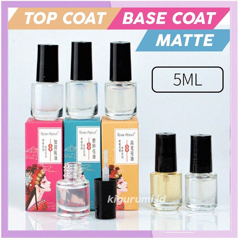 ROSE ABOUT Base Top Coat Primer Reinforce Gel 5 ml Perawatan Kuku Nail Art KU047