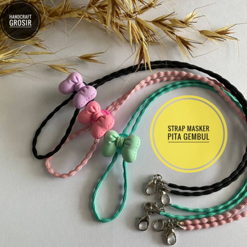 STRAP MASKER PITA GEMBUL/strap masker pita lucu/strap masker murah/konektor masker/tali masker/kalun