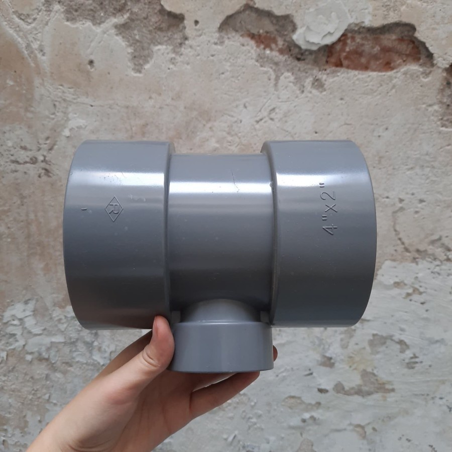 Tee reduser 4" x 2"/ T Vlok/ verlop tee pvc 4"x2" D RUCIKA