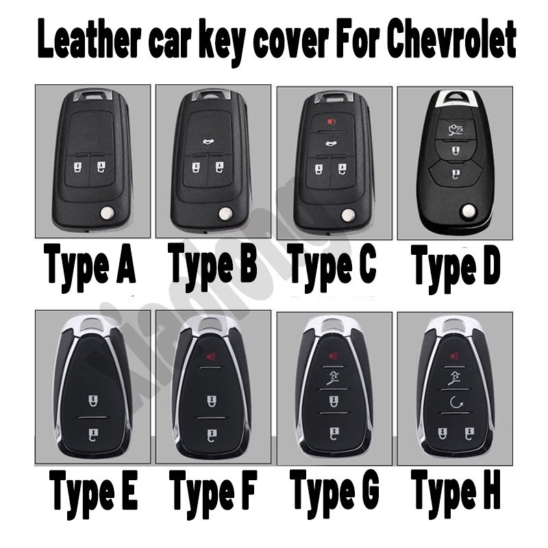 Kualitas Tinggi Kulit Untuk Chevrolet Key Cover Remote Key Case Dengan Key Holder Fod Logo Mobil Keychain Kreatif Alloy Metal MalibuSpin Camaro Sonic