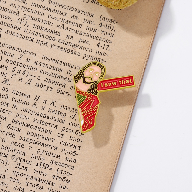 Bros Pin Enamel Desain Kartun I Saw That Jesus Untuk Anak