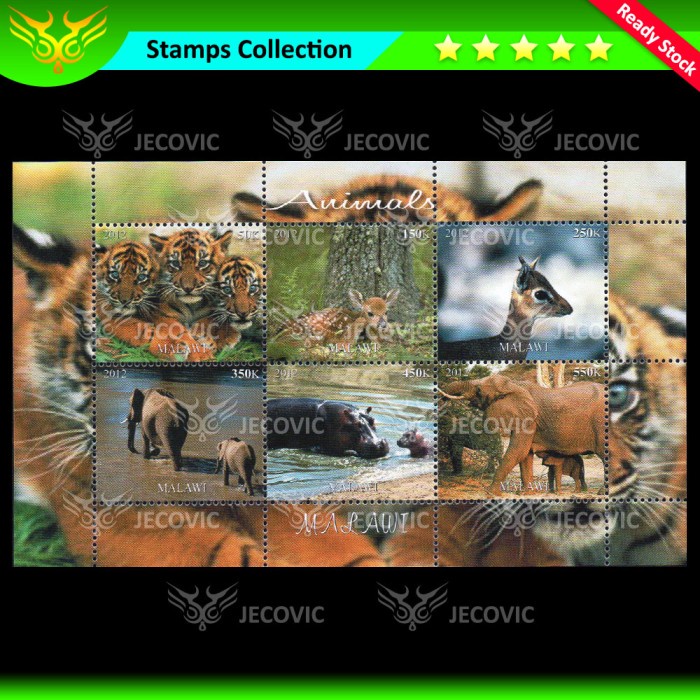 

Malawi 2012 Animals Series, Prangko Souvenir Sheets
