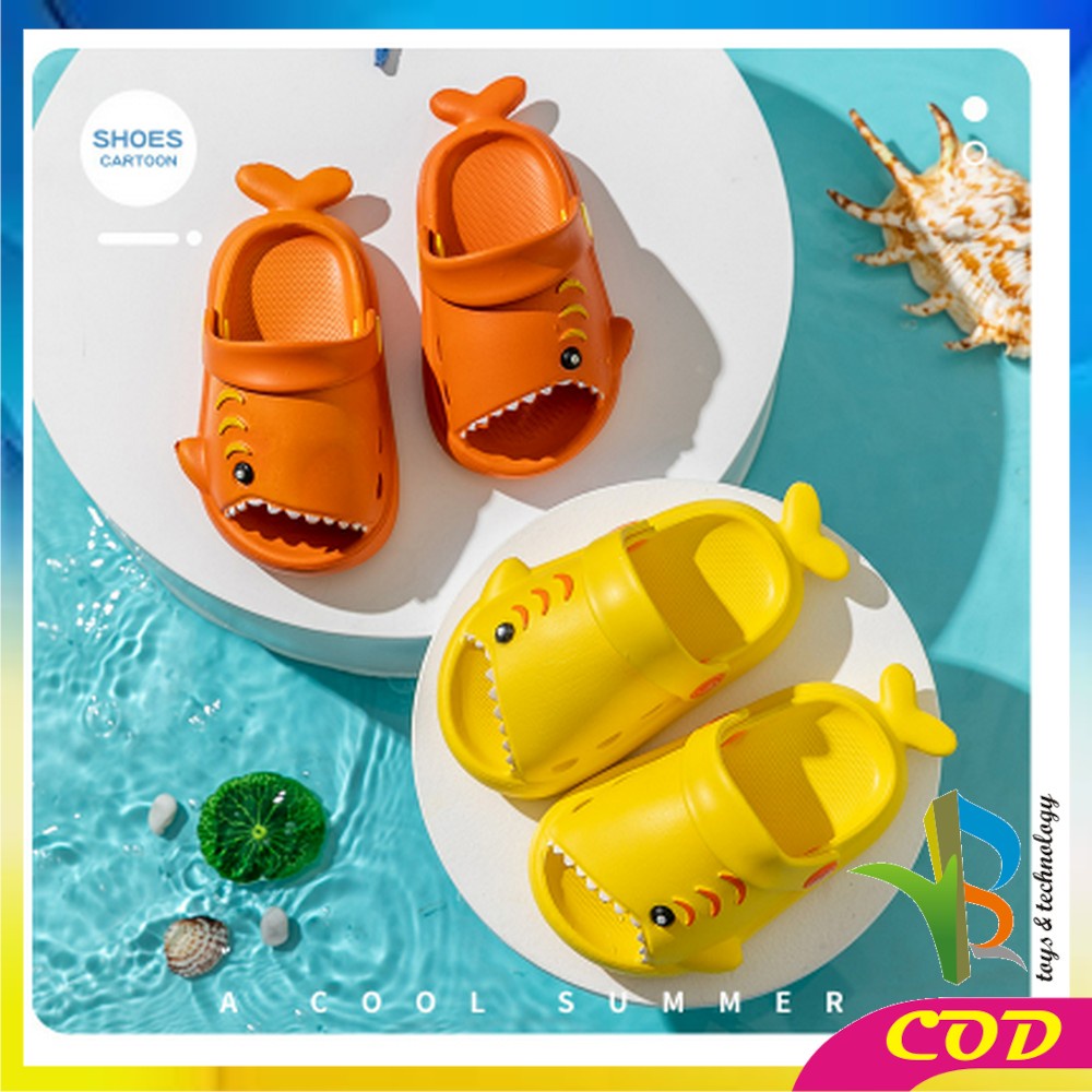 RB-S41 Sandal Hiu Anak Anti Slip Karakter Bayi Hiu Lucu Bisa Untuk Cewek Cowok / Selop Sendal Anak Kekinian Slide Import