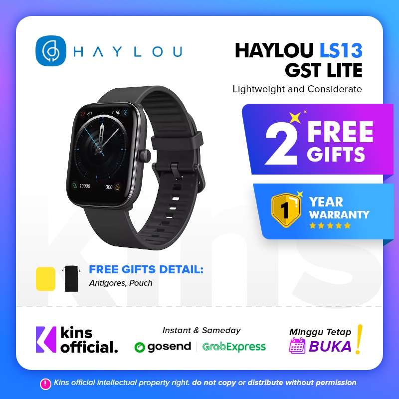 Haylou LS13 GST lite Smartwatch SpO2 Heart Rate IP68 Waterproof