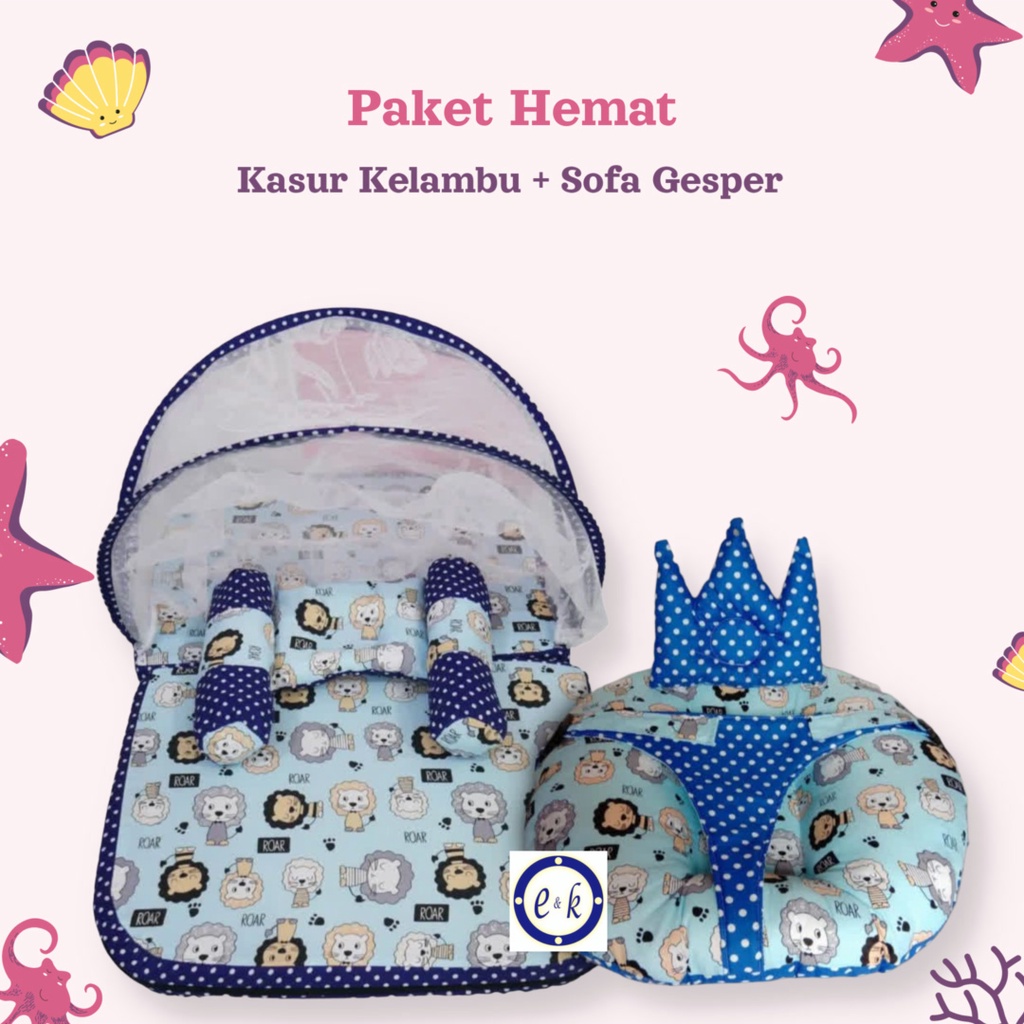 Paket Hemat!!! Kasur Kelambu Bayi + Sofa Bayi Dengan Gesper Pengaman