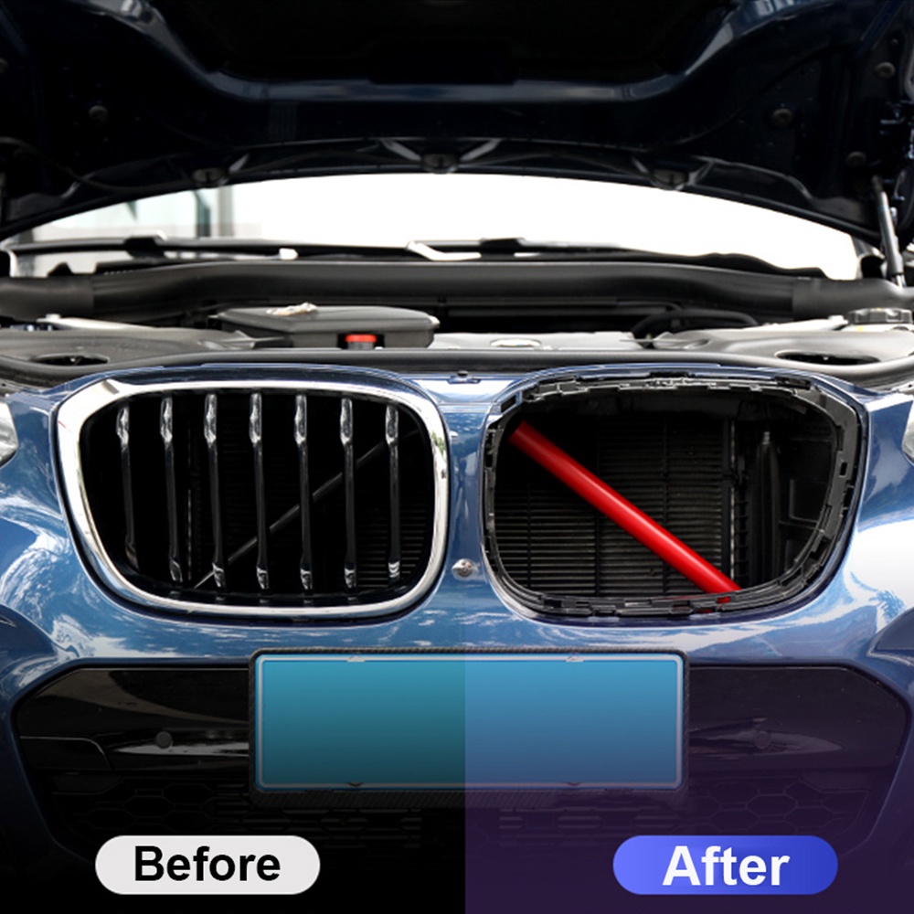 2 Pcs / Set Strip Dekorasi Grill Depan Mobil BMW 1 2 3 4e Tahan Panas