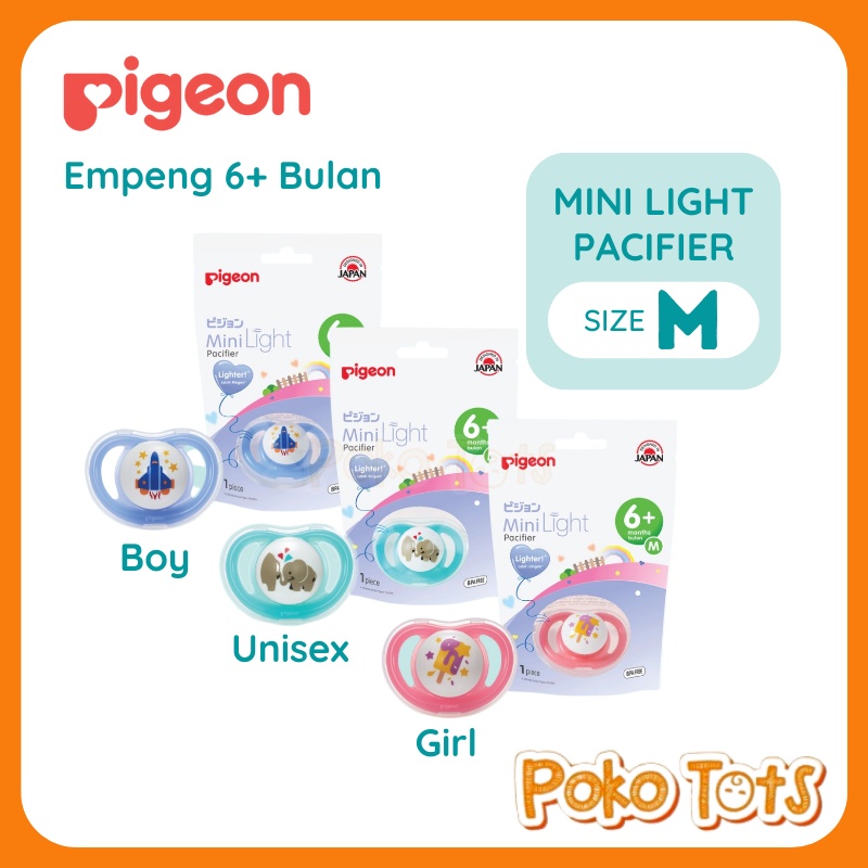 Pigeon Mini Light Pacifier M 6+ Month Empeng Silicone Step 2 Usia 6-12 Bulan