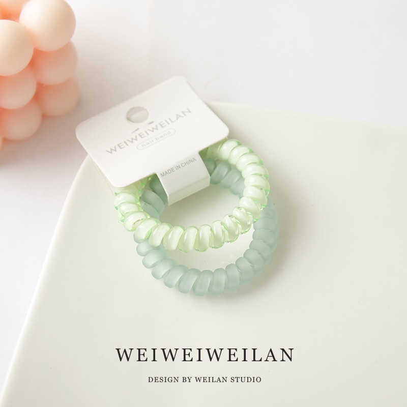Murah Lebay S238 Traceles Hair Ring / Ikat Rambut Kabel / Karet Ikat Rambut Cepol Elastis / Spiral / Kabel / Jelly / Silikon