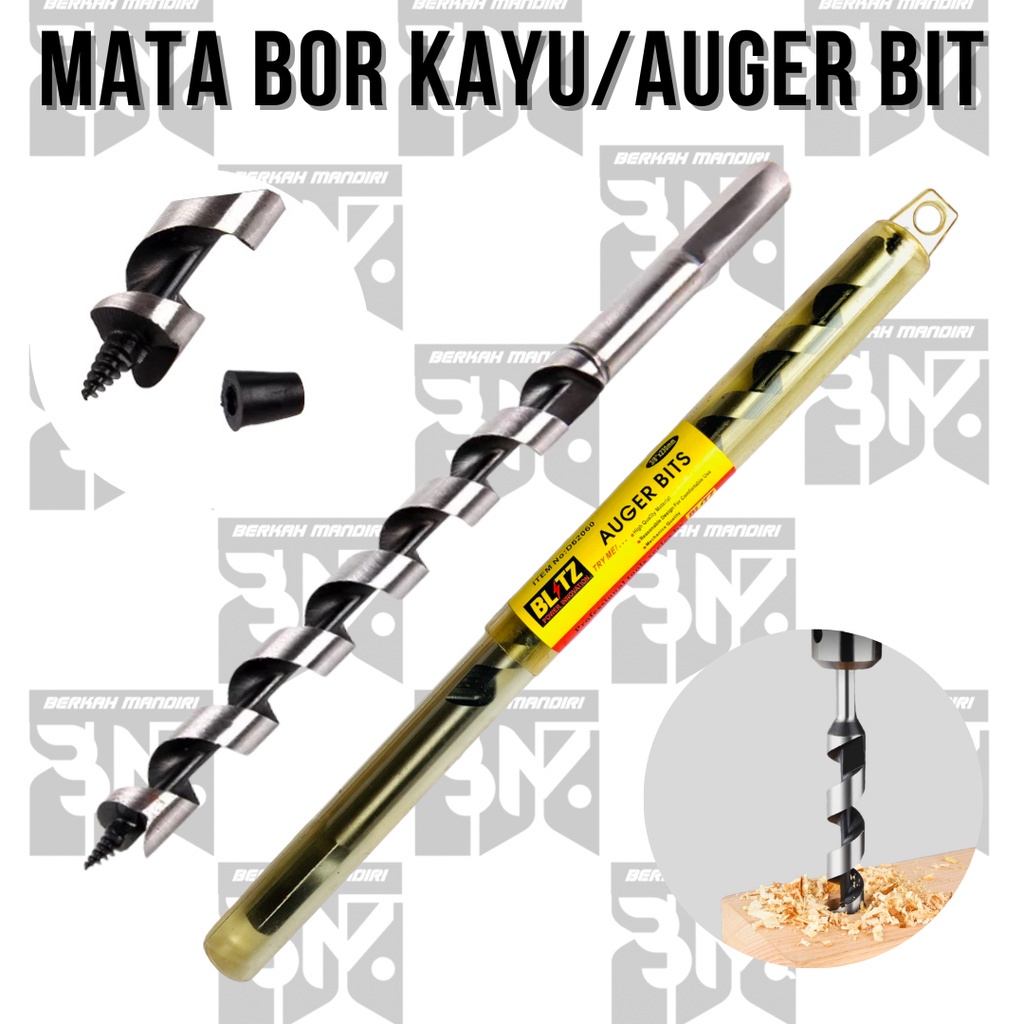 BLIZT Auger Bit 3/8Inch/10MMx230MM / Auger Bits Drill / Mata Bor Kayu Spiral 3/8&quot;/1CM