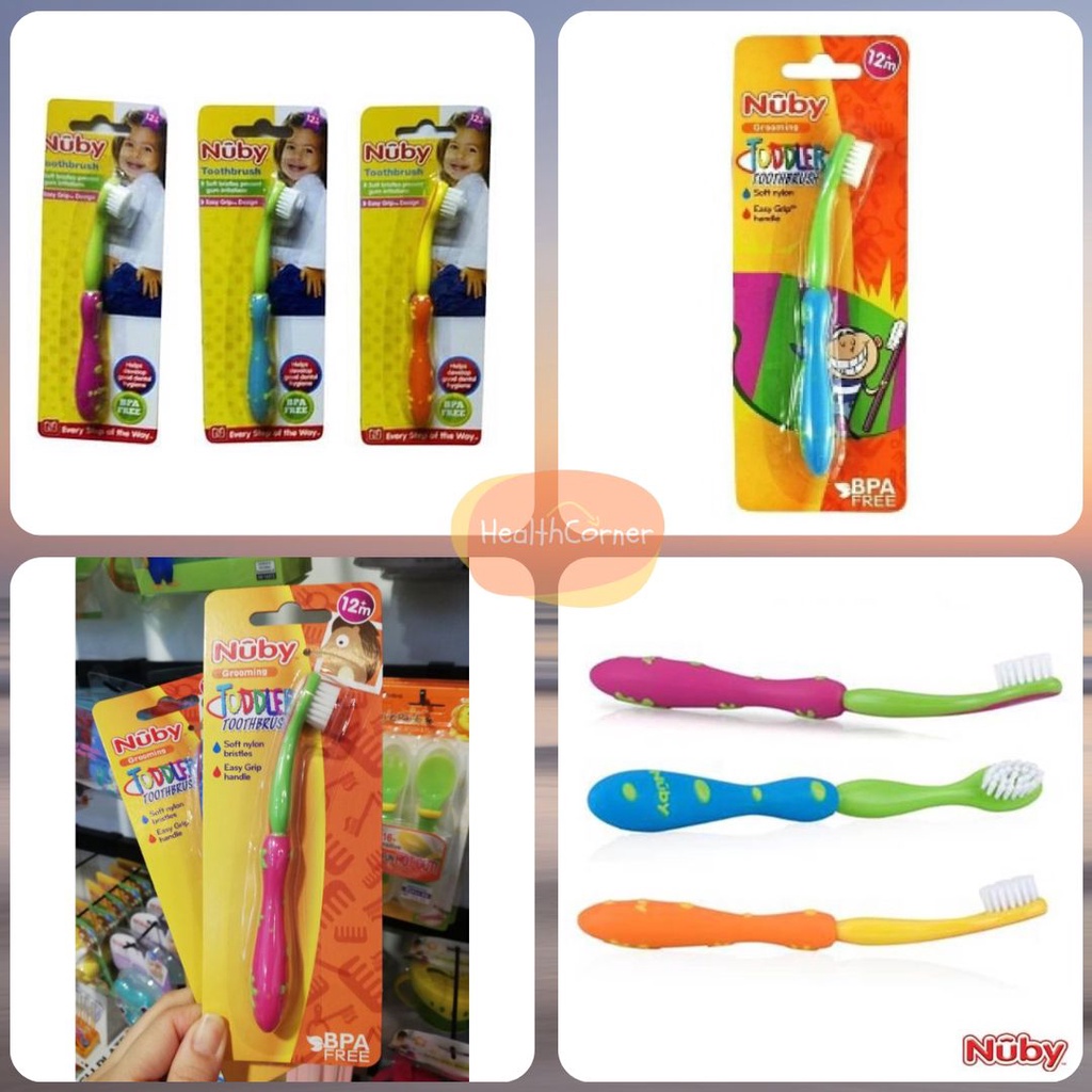 Nuby 1PK TOOTHBRUSH WITH BRISTLES - Baby Kids Tooth Brus Sikat Gigi 1 Tahun