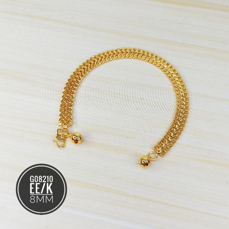 Gelang Fashion Rantai Tikar 8m Warna 24k G08210