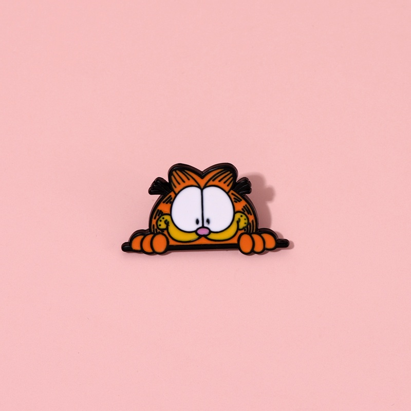 Bros Pin Enamel Desain Kartun Garfield Untuk Aksesoris Kostum Teman