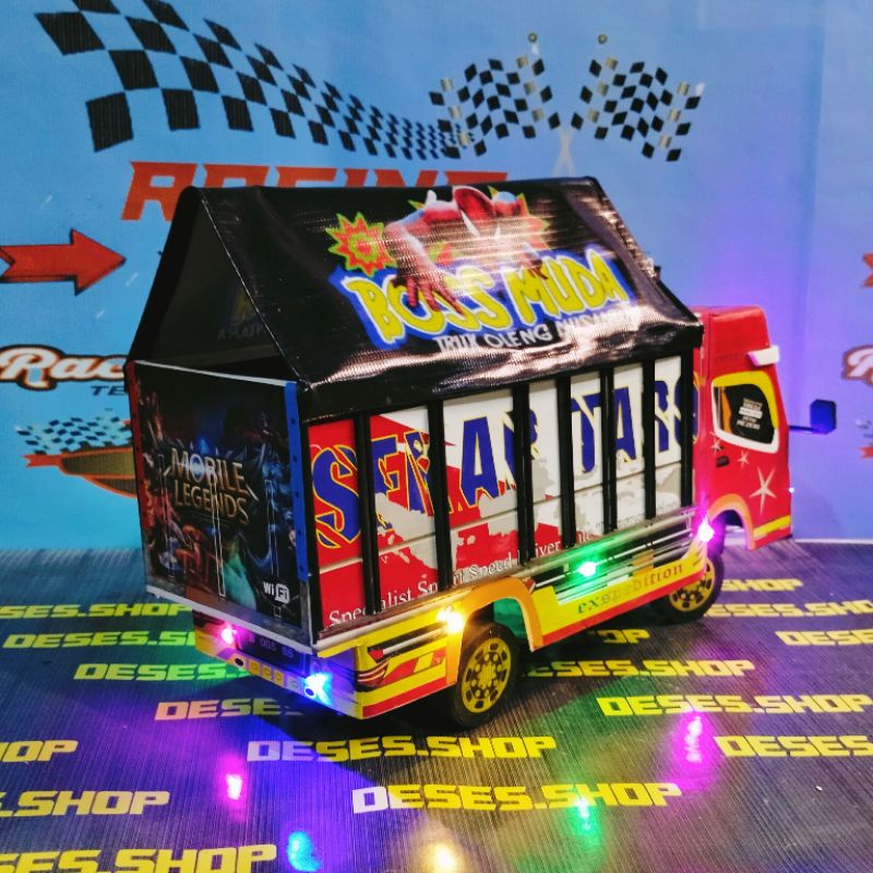 miniatur truck oleng BISA CUSTOM FOTO DAN NAMA DI PINTU BELAKANG