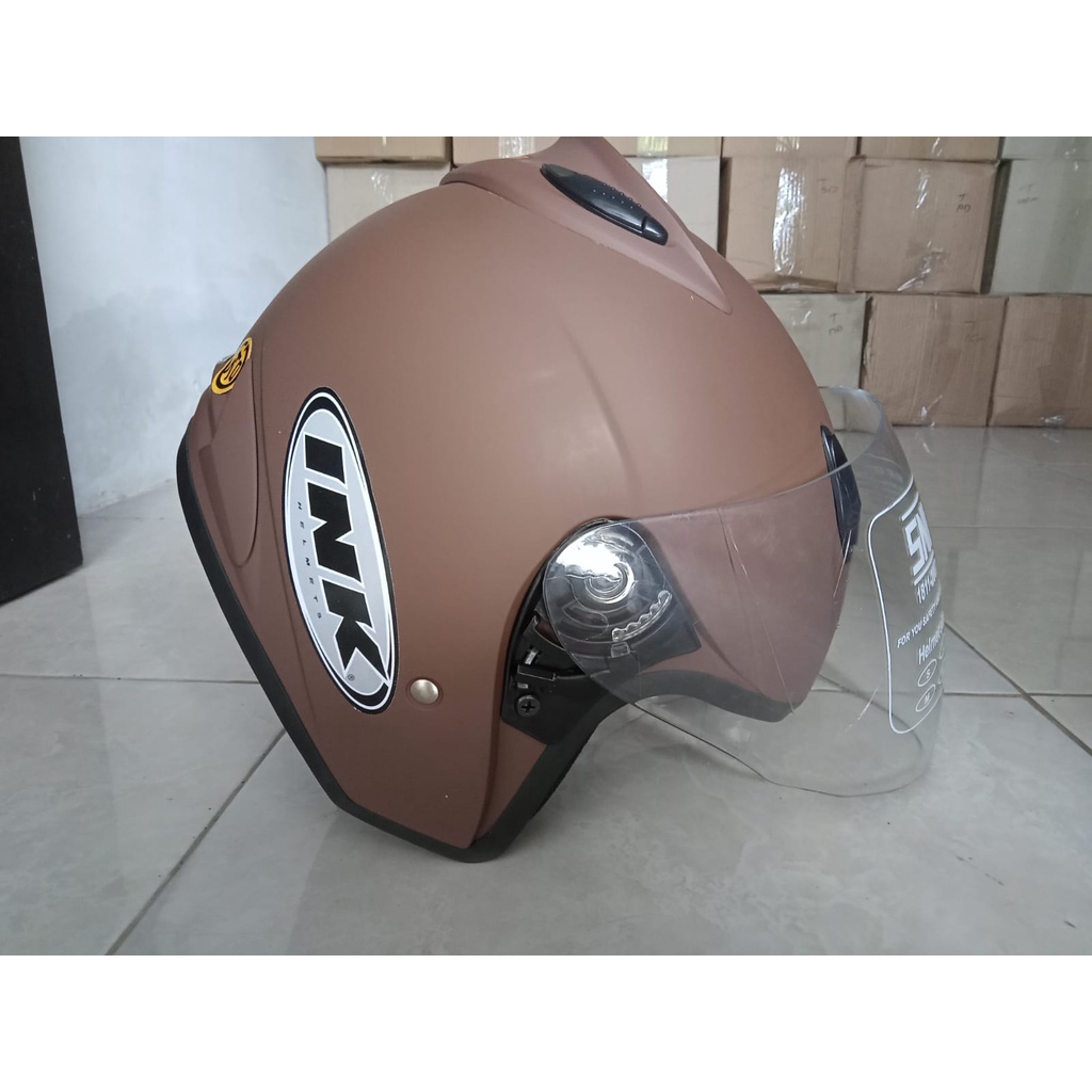 HELM INK MODEL CENTRO REPLIKA WARNA COKLAT DOF. FREE STIKER